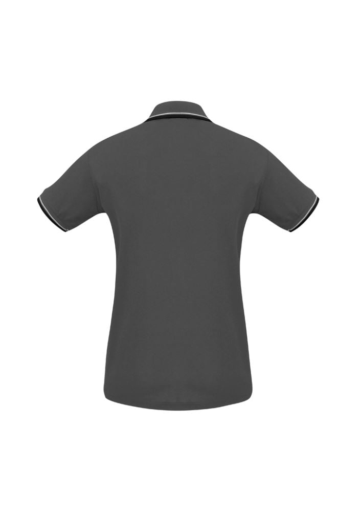 Ladies Cambridge Polo - Steel Grey/Black/White - Size 12 - Biz Collection