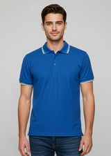 Cambridge Mens Short Sleeve Polo - Royal/White/White