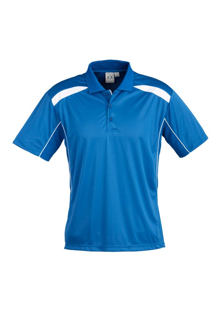 Mens United Short Sleeve Polo - Royal/White - Size M - Biz Collection