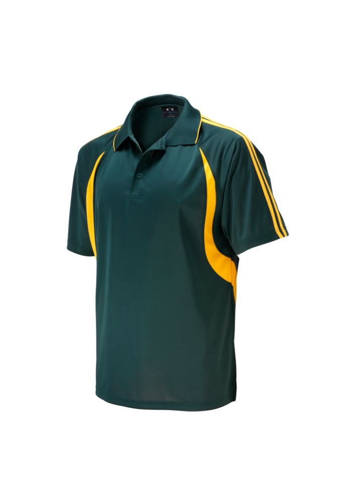 Mens Flash Polo - Forest/Gold - Size 3XL - Biz Collection