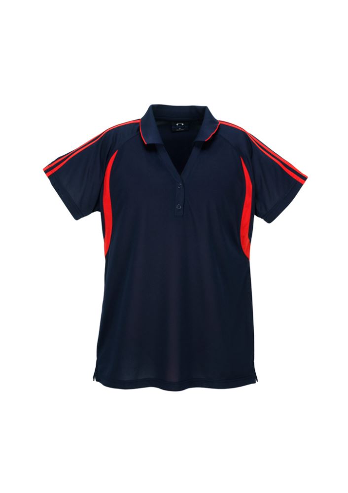 Ladies Flash Polo - Navy/Red - Size 12 - Biz Collection