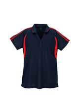 Ladies Flash Polo - Navy/Red - Size 12 - Biz Collection