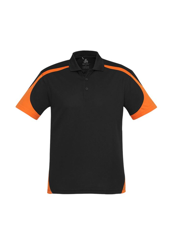 Mens Talon Polo - Black/Orange - Size 5XL - Biz Collection