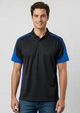 Talon Mens Short Sleeve Polo - Black/Orange