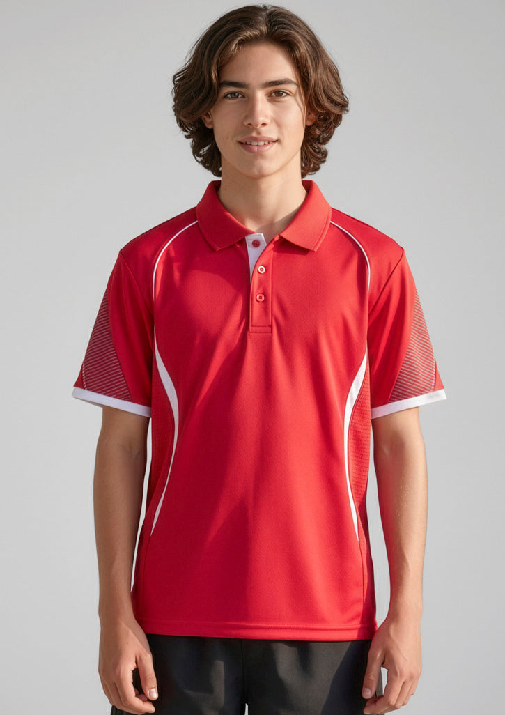 Razor Kids Short Sleeve Polo - Grey/Fluoro Orange