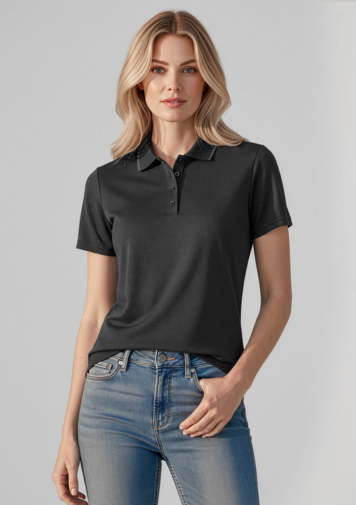 Echo Womens Short Sleeve Polo - Carbon Blue