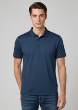 Echo Mens Short Sleeve Polo - Carbon Blue