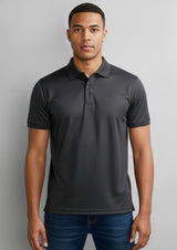 Shadow Mens Short Sleeve Polo - Graphite Black