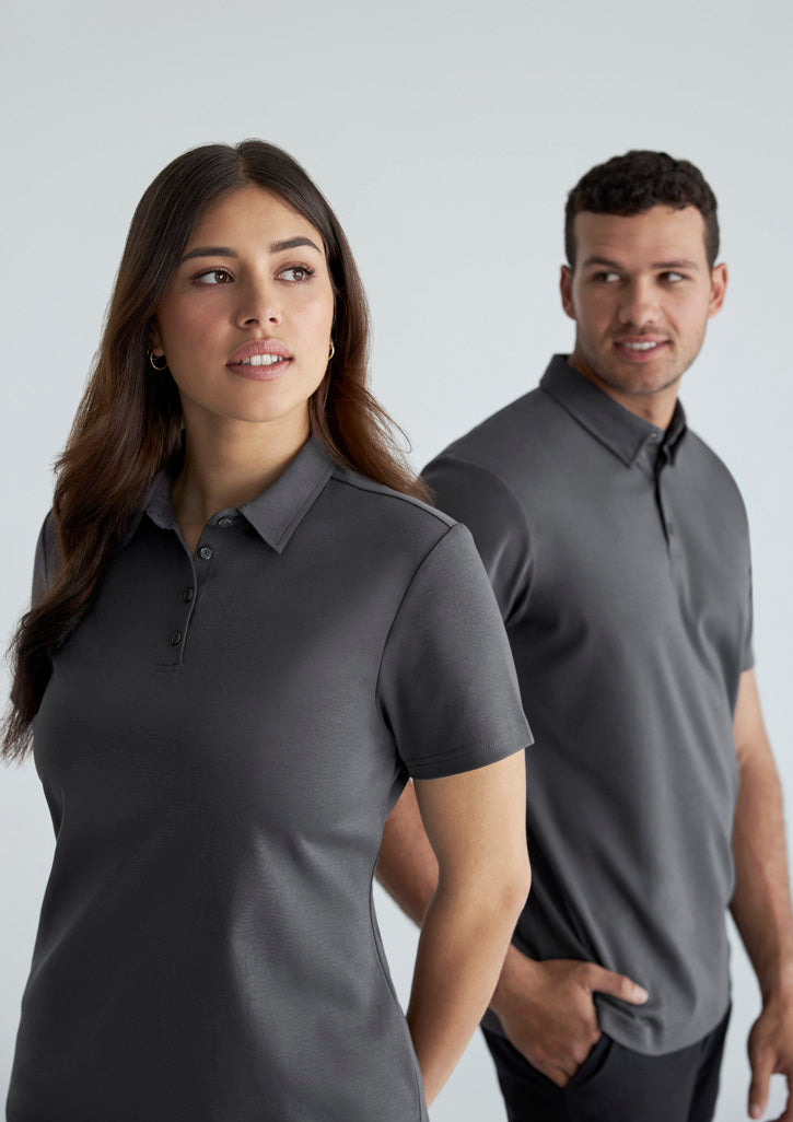 Lotus Mens Short Sleeve Polo - Charcoal