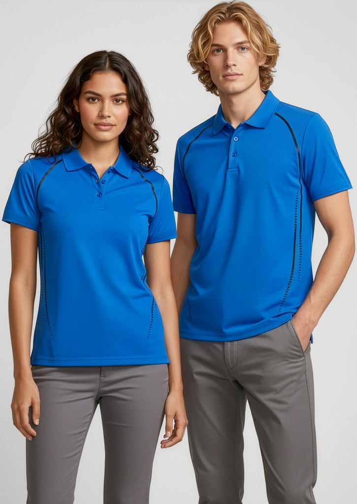 Cyber Mens Short Sleeve Polo - Royal/Silver