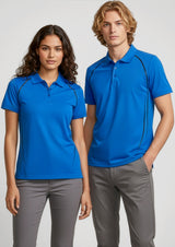 Cyber Mens Short Sleeve Polo - Royal/Silver