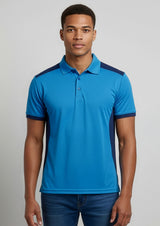 Rival Mens Short Sleeve Polo - Black/Teal