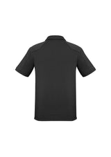 Men's Profile Polo in black, size M, made from breathable BIZ COOL™ fabric with self-fabric collar and functional pocket.