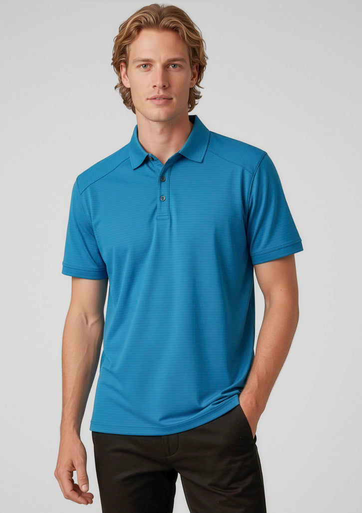 Profile Mens Short Sleeve Polo - Cyan