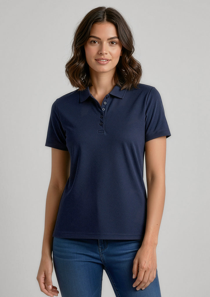Aero Womens Short Sleeve Polo - Navy