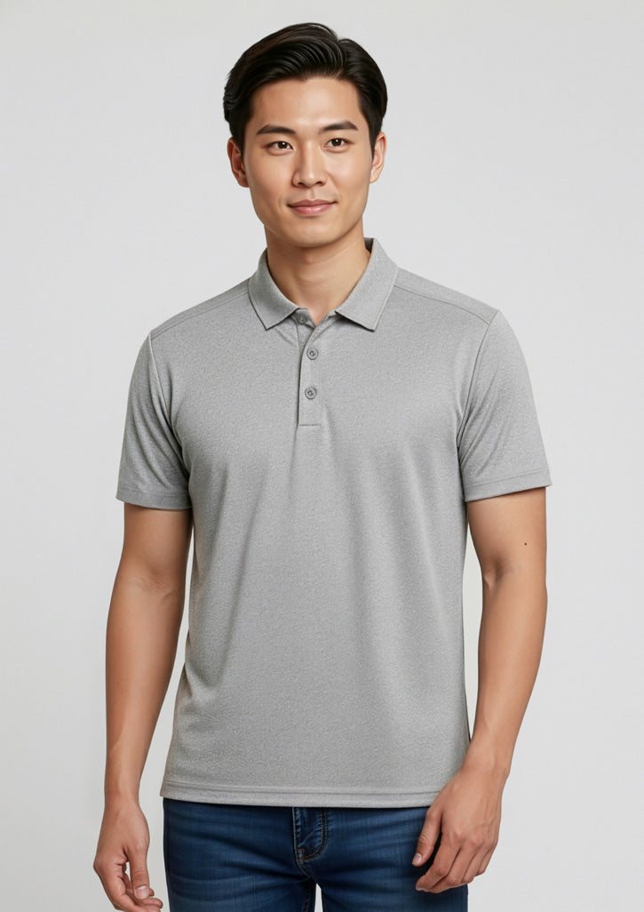 Aero Mens Short Sleeve Polo - Silver