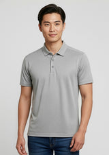Aero Mens Short Sleeve Polo - Silver