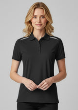 Sonar Womens Short Sleeve Polo - Black/White