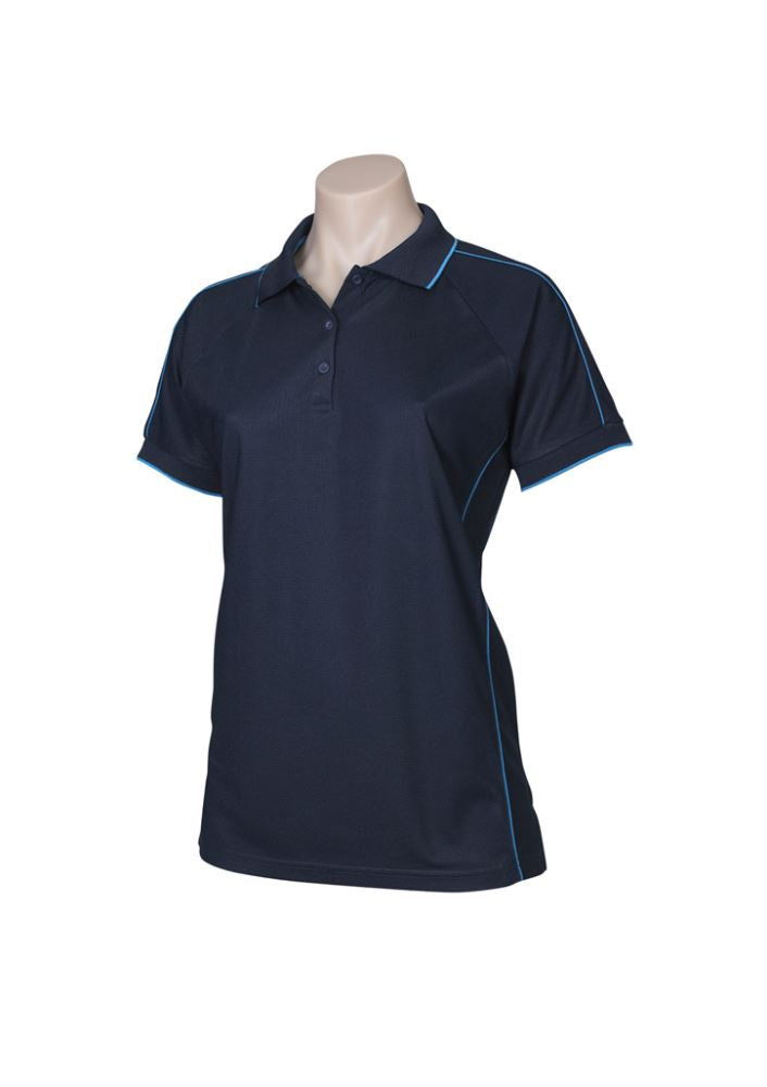 Ladies Resort Polo - Navy/Mid Blue - Size 18 - Biz Collection