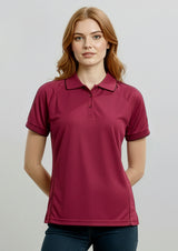 Resort Womens Short Sleeve Polo - Cherry/Maroon