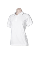 Ladies Resort Polo - White/Charcoal - Size 16 - Biz Collection