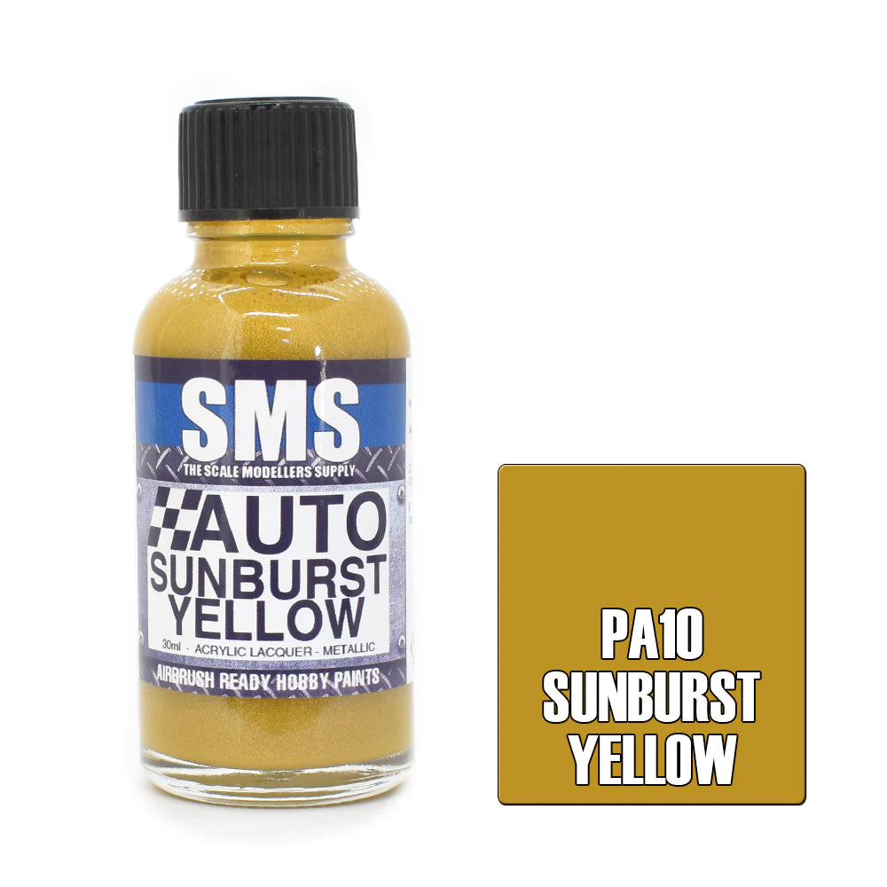 AIRBRUSH PAINT 30ML AUTO SUNBURST YELLOW SCALE MODELLERS SUPPLY