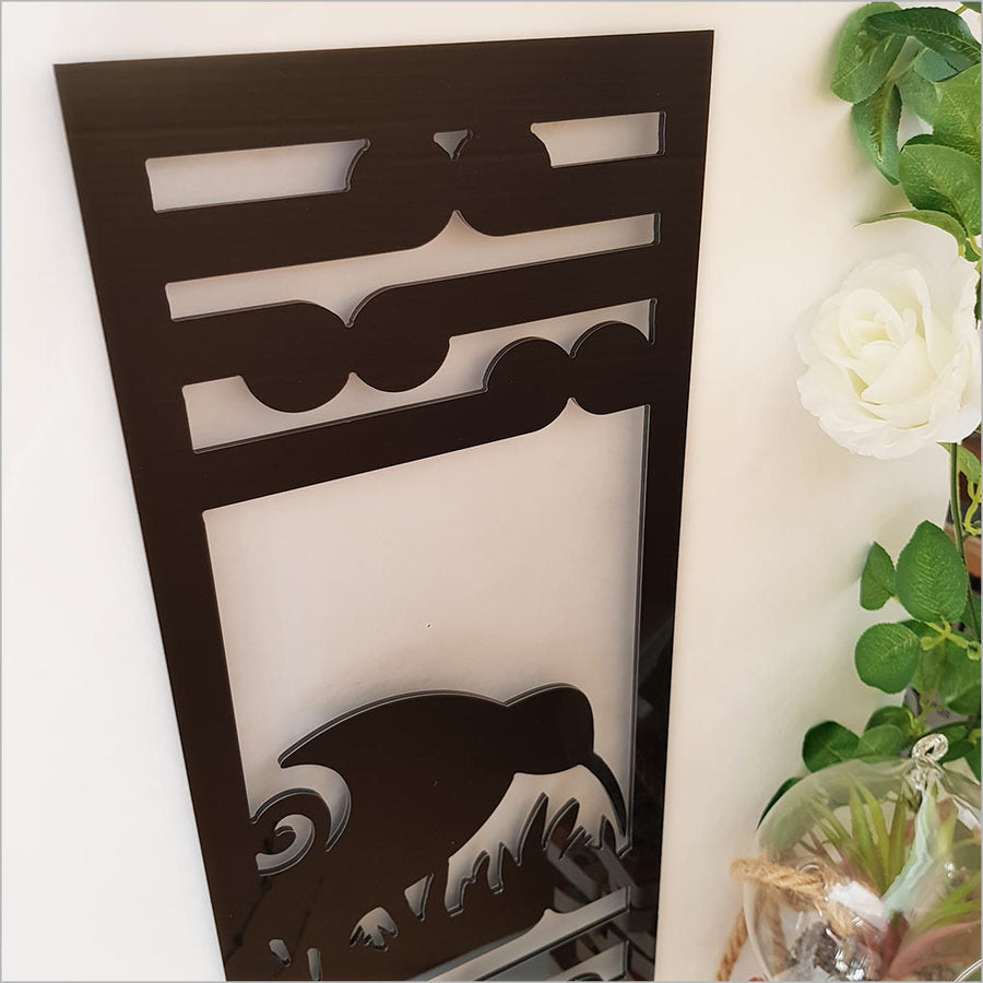 Kiwiana Wall Art - Kiwi & Koru Black