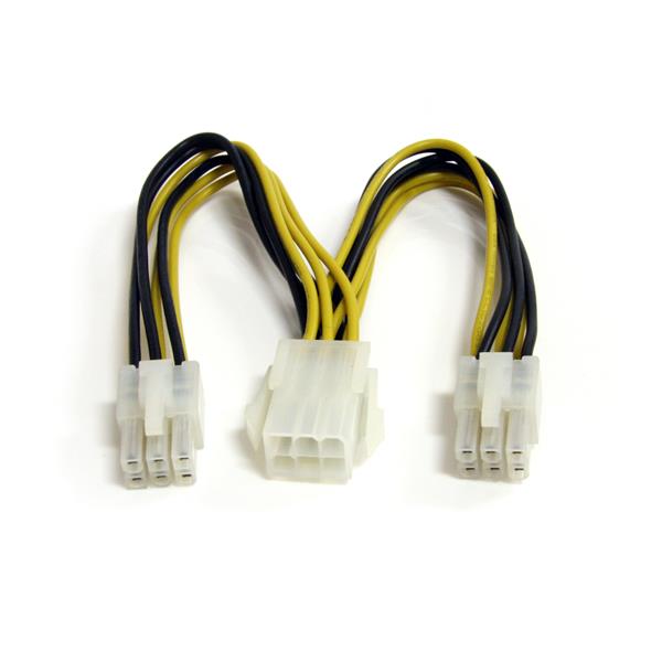 15cm PCI Express Power Splitter Cable for Dual GPU Setups - 6-pin to Dual 6-pin Connector