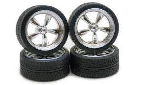 Plastic Kitset - Pegasus - 1/24 23" TS Rims w/Tyres Chrom