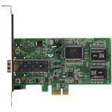 High-speed PCI Express Gigabit Ethernet card with open SFP design for flexible fiber network connectivity.