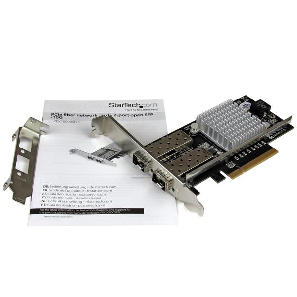 2-Port 10G PCIe Fiber Network Card with Open SFP+ Slots - Intel Chip for High-Speed Connectivity