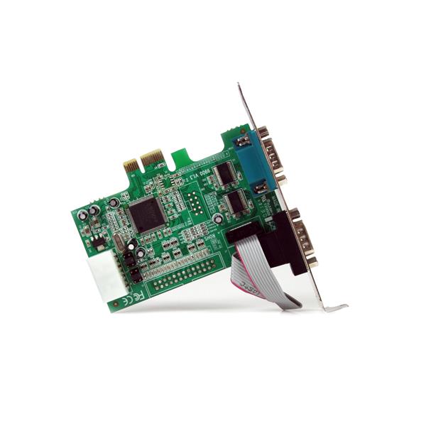 2-Port PCI Express RS232 Serial Adapter Card with 16550 UART - Low Profile, Lifetime Warranty