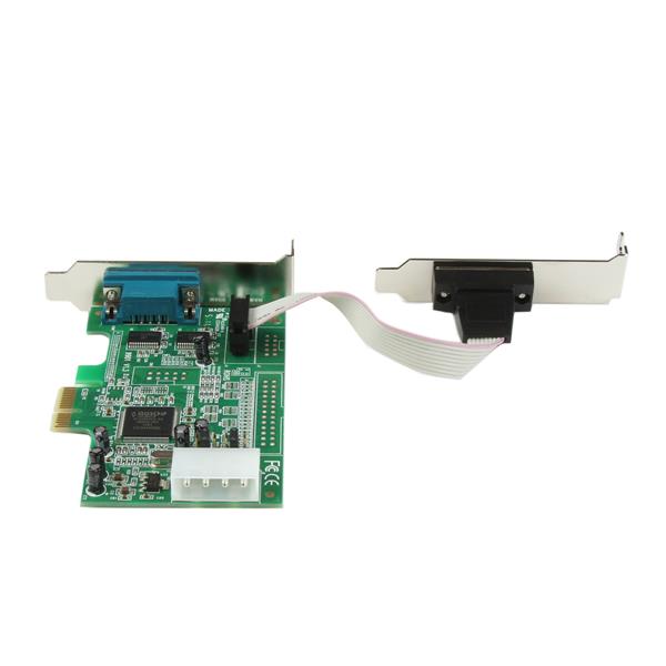 2 Port RS232 PCI Express Serial Card with 16550 UART | Low Profile Adapter for Windows & Linux