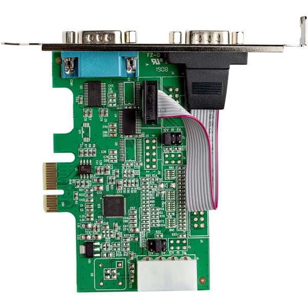 2 Port PCI Express RS232 Serial Adapter Card adding high-speed connectivity with dual DB9 ports for various devices.