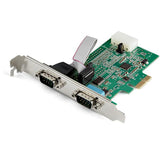 2 Port PCI Express RS232 Serial Adapter Card for adding two serial ports, supports high-speed connections up to 921.6Kbps.