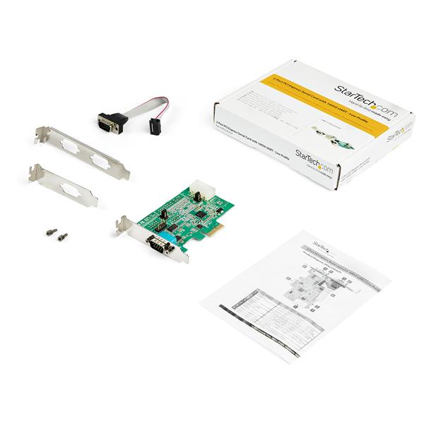 2 Port RS232 Serial Adapter Card PCIe with 16950 UART - High-Speed DB9 Serial Ports 921.4Kbps