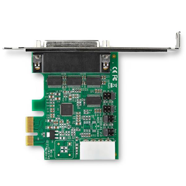 High-Speed 4 Port PCI Express RS232 Serial Adapter Card - Compatible with Windows & Linux