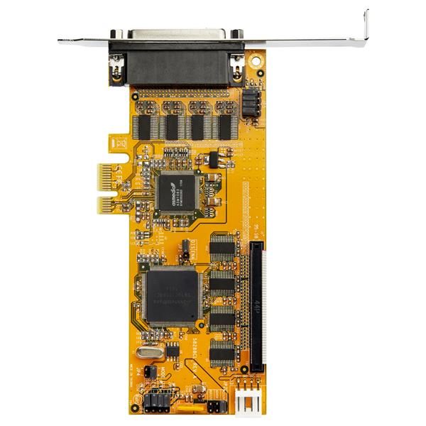 8-Port Low Profile PCIe Serial Card with RS-232 DB9 for connecting printers, scanners, and peripherals at high speeds.