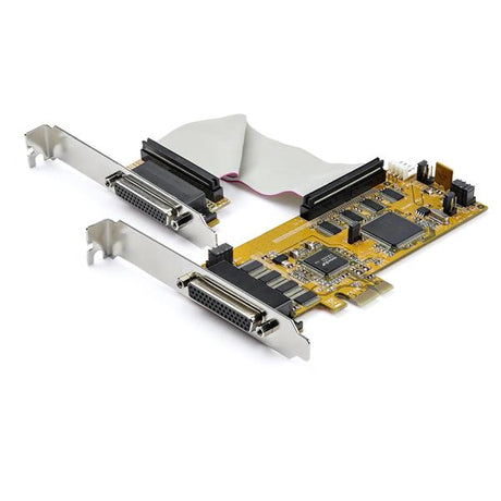 8-Port PCI Express Serial Card with DB9 connectors for connecting various devices like printers and scanners, ideal for compact setups.