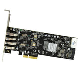 4-Port PCI Express USB 3.0 card with dual 5Gbps channels for fast data transfer and UASP support, ideal for multitasking.