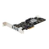 4 Port PCIe USB 3.0 Card - 5Gbps Speed, UASP Support, SATA/LP4 Power, Compatible with All USB Devices