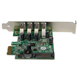 4-Port USB 3.0 PCIe expansion card with UASP for high-speed data transfer and backward compatibility.