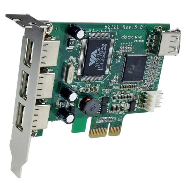4 Port PCI Express Low Profile USB Card - High Speed USB 2.0 Expansion for Compact PCs
