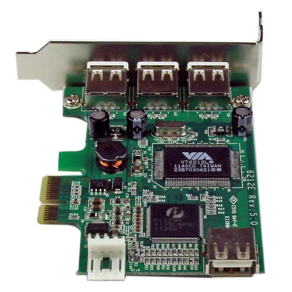 4 Port PCI Express Low Profile USB Card - High Speed USB 2.0 Expansion for Compact PCs