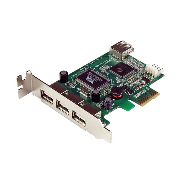 4 Port PCI Express Low Profile USB Card - High Speed USB 2.0 Expansion for Compact PCs