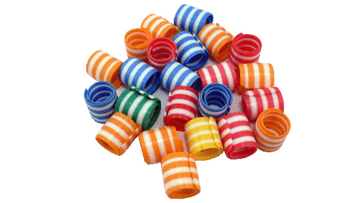 Plastic Coil Leg Rings - Dove (7mm)