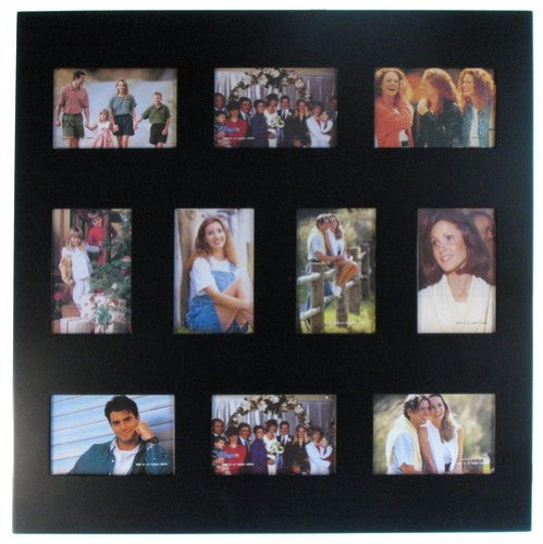 10 Opening Square Black Photo frame