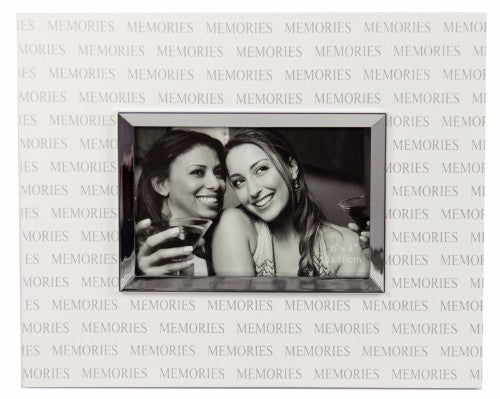 Shadow Words White Silver Photo frame - Memories