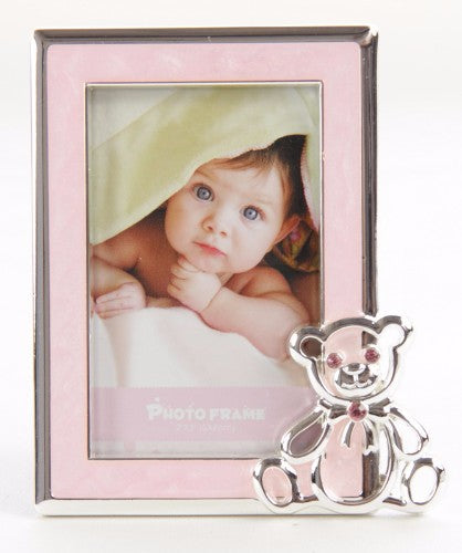 Photo Frame With Bear Pink