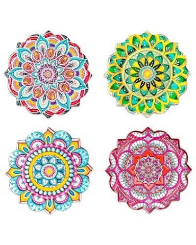 Embossed Ceramic Coasters Set 4
